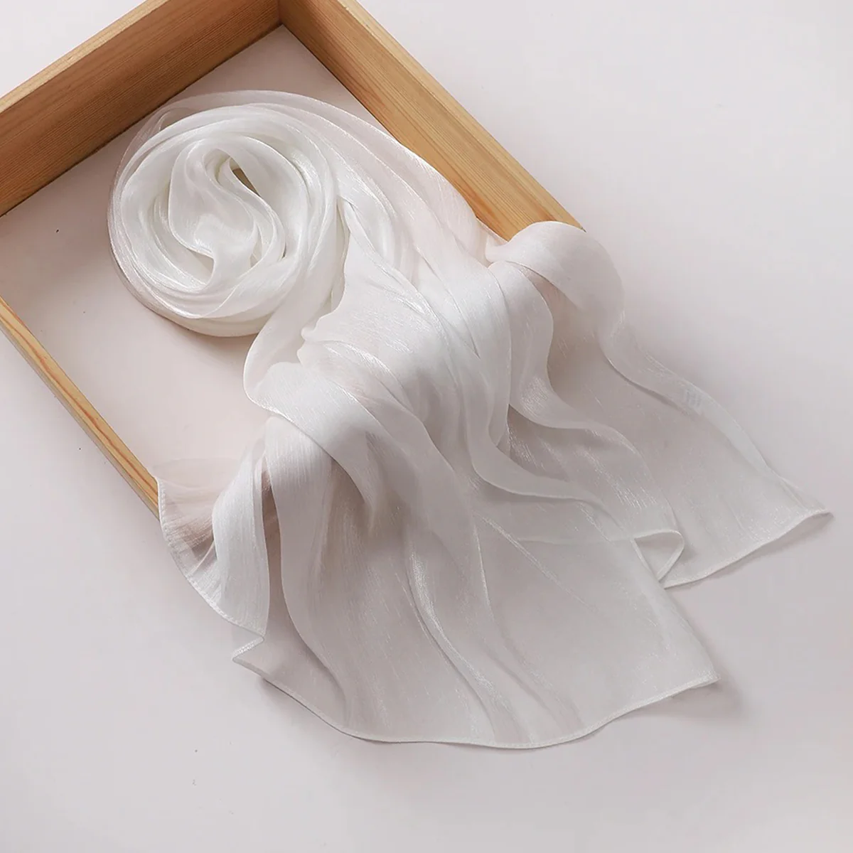 Aura Silky Organza Hijab - White - Image 2