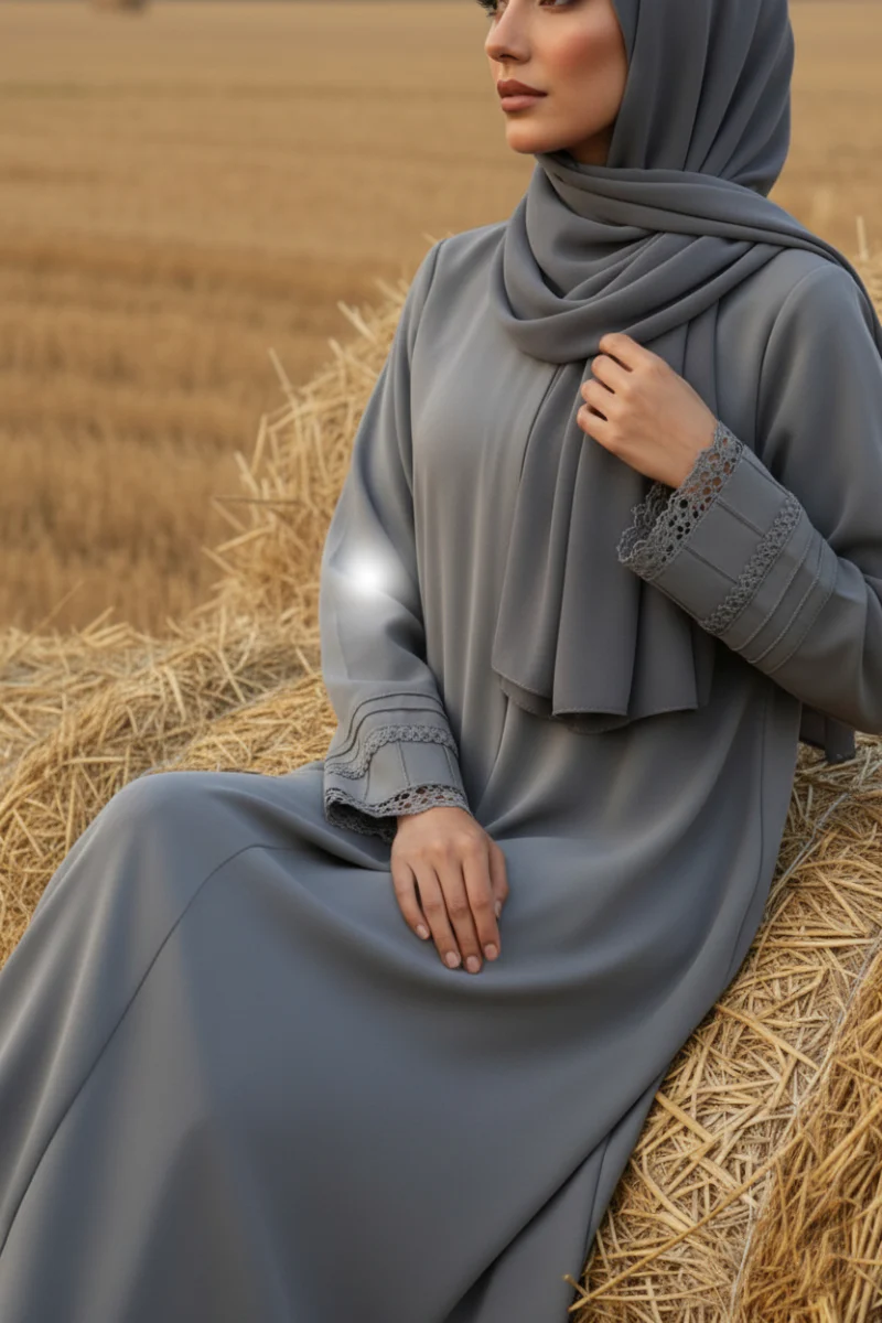 Eimaan Lace Cuff Abaya - Image 13