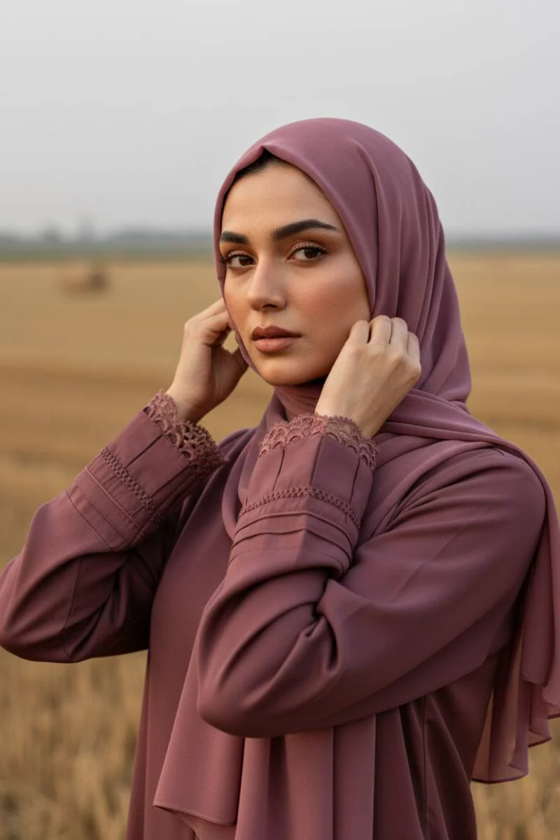 Eimaan Lace Cuff Abaya - Image 4