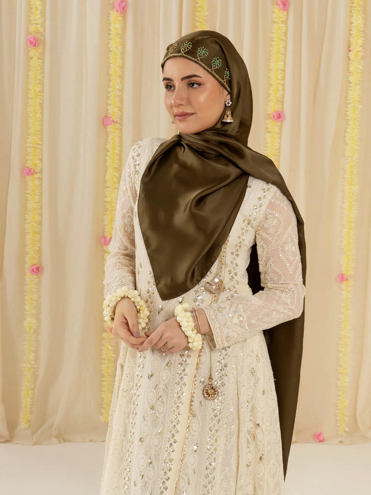 Festive Hijabs - Dark Olive - Image 3