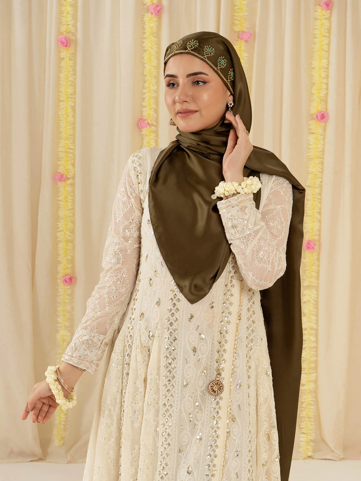 Festive Hijabs - Dark Olive - Image 5