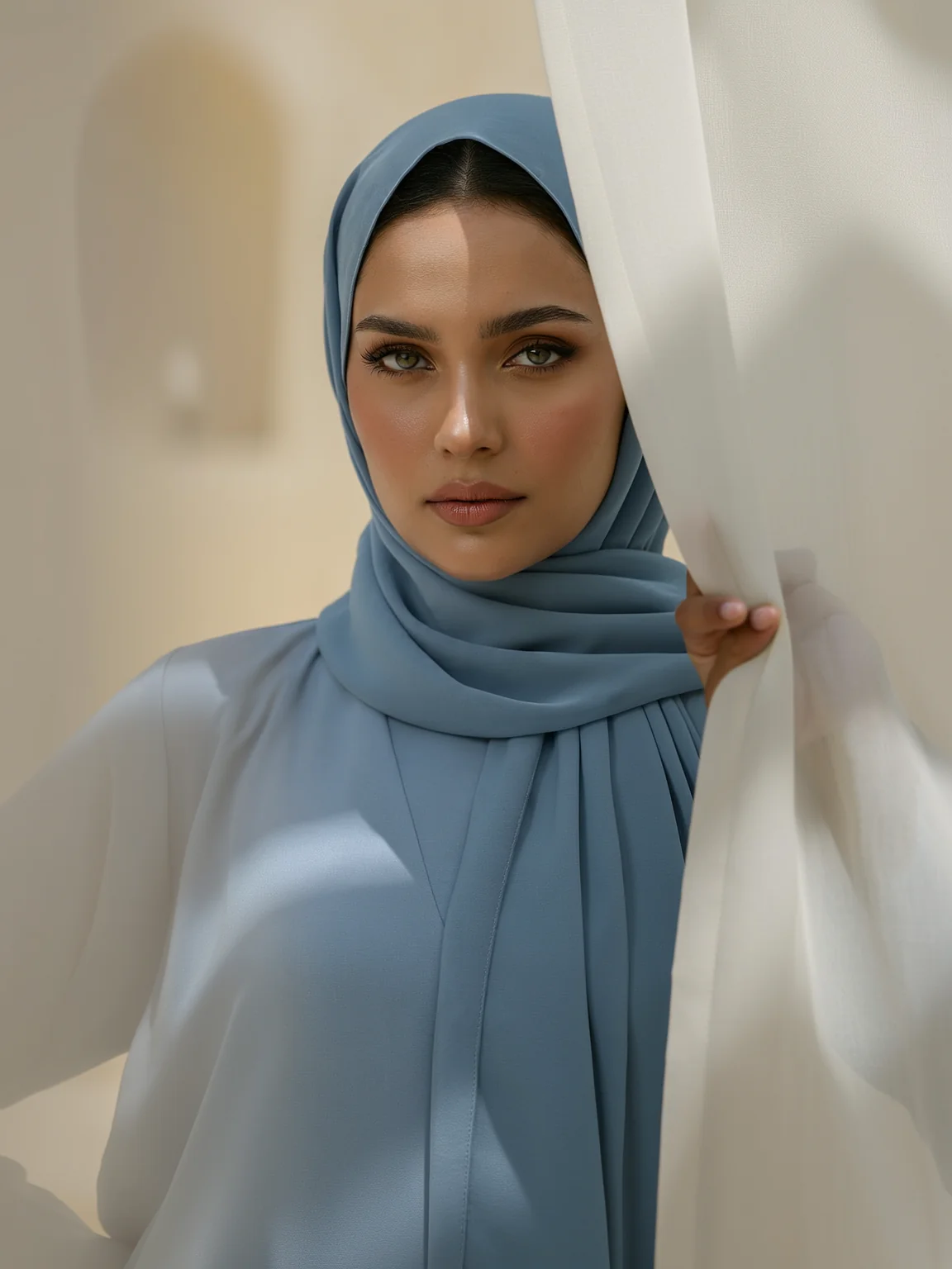 Front Open Georgette Abaya with inner - Image 6
