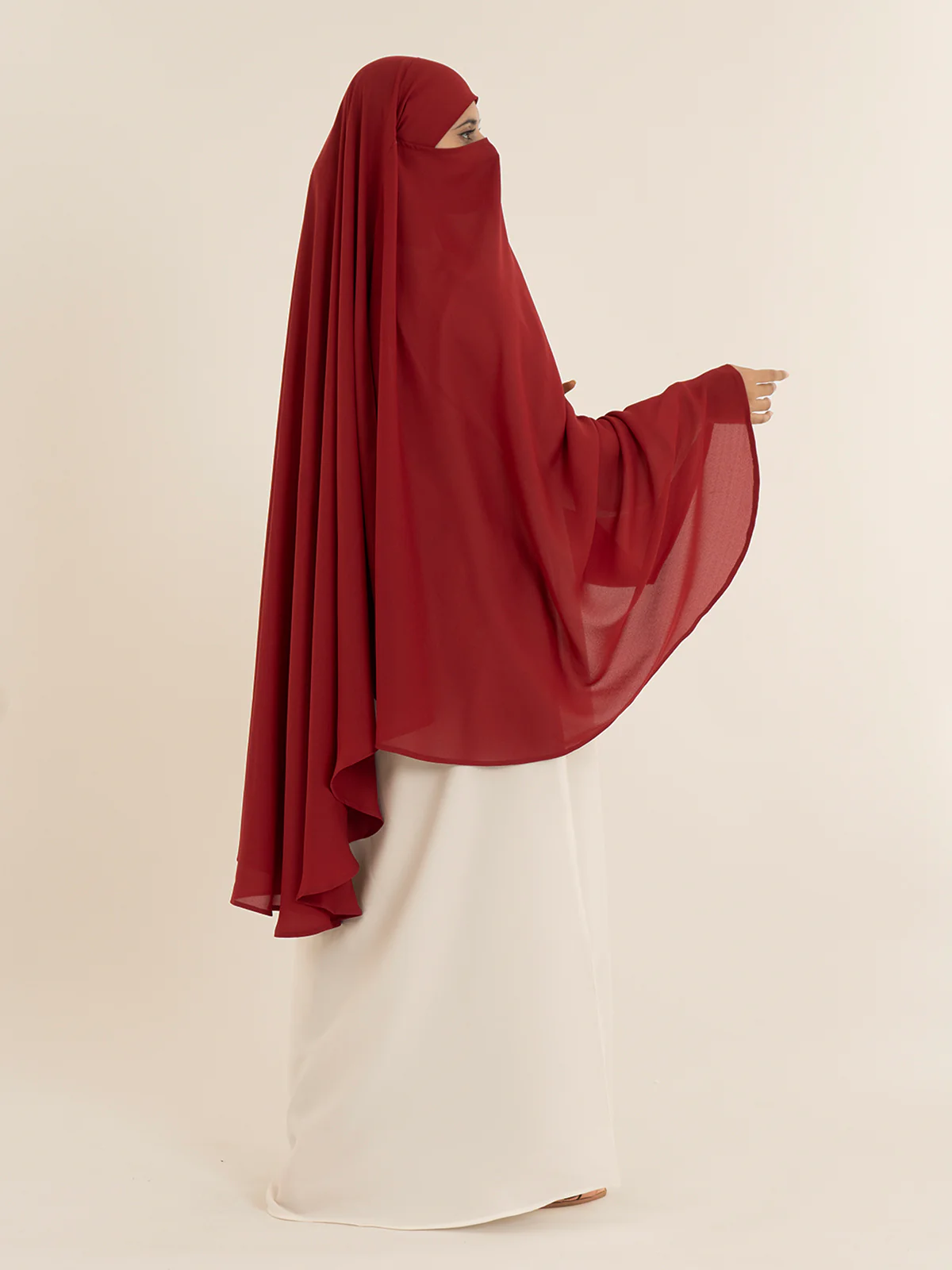 Khimar Hijab - Maroon - Image 3
