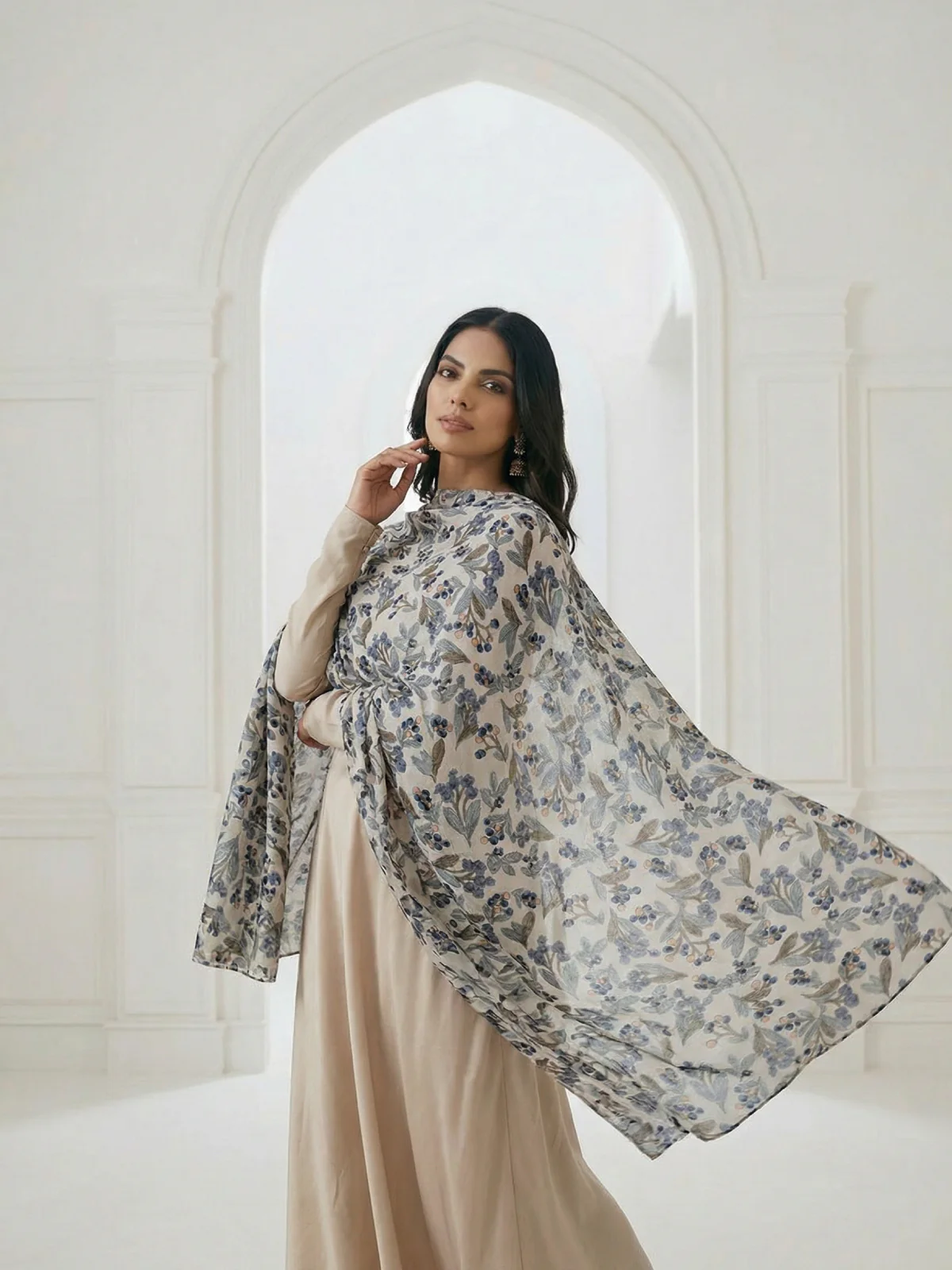 Pashmina Print Scarf - 04 - Image 2