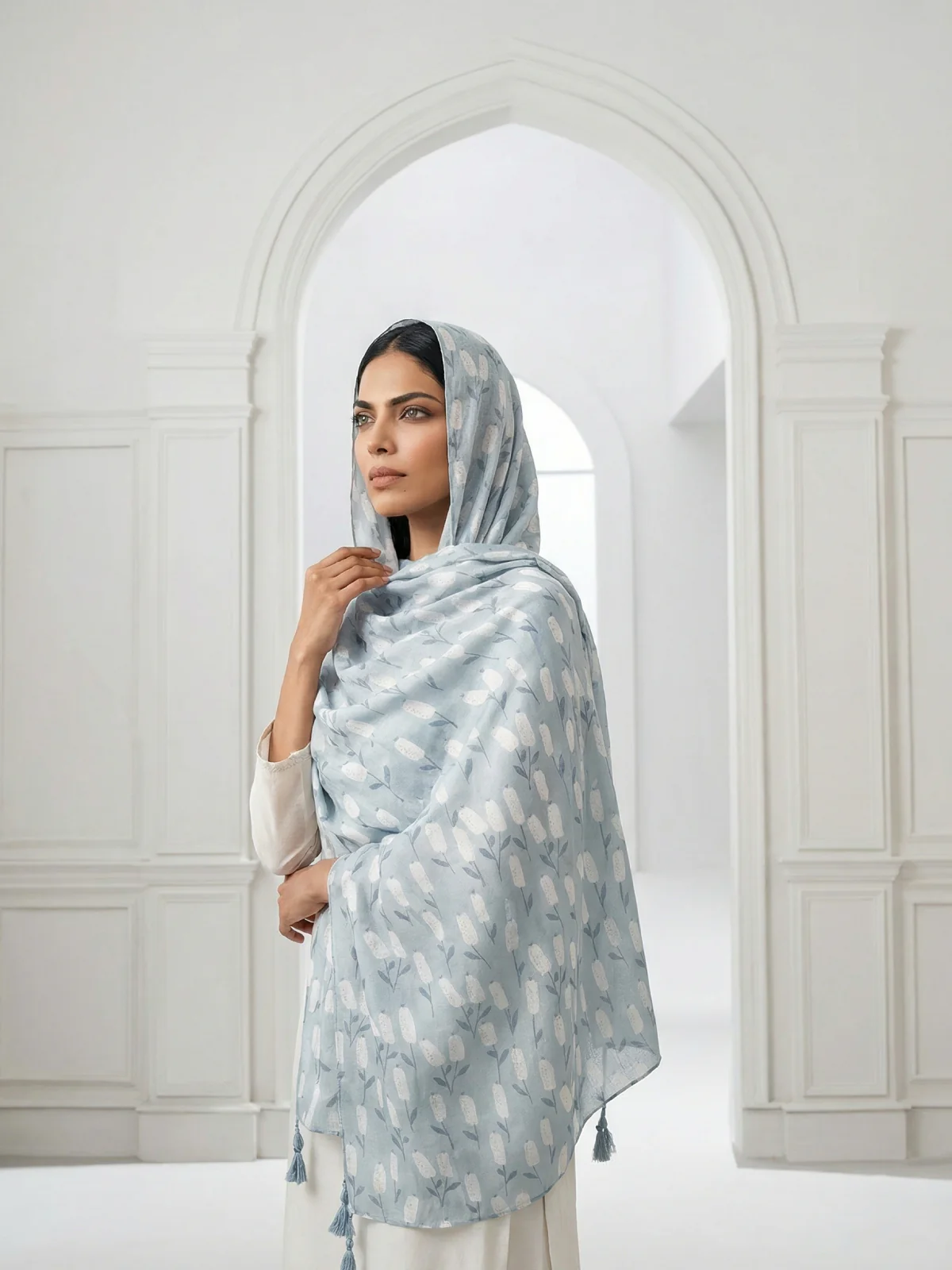 Pashmina Print Scarf - 06 - Image 2