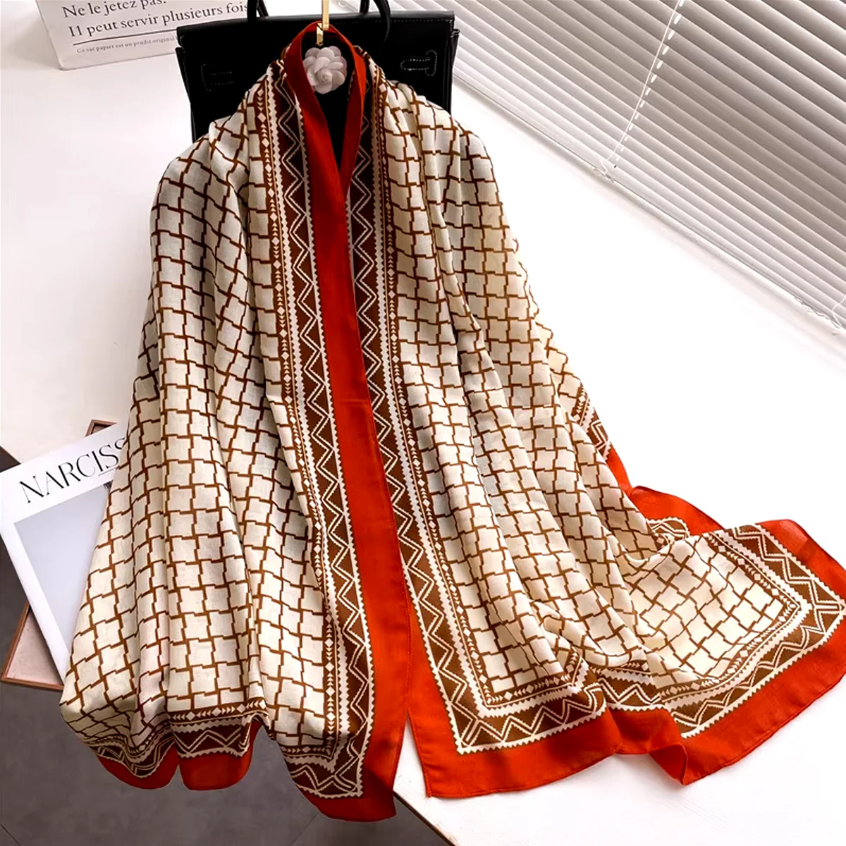 Printed Cashmere Shawl - 07 - Image 4