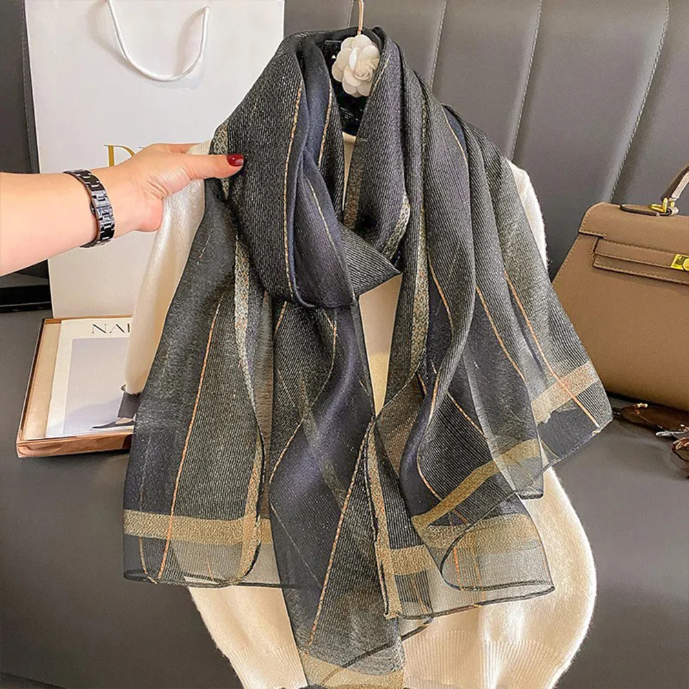 Sheen Organza Scarves - Charcoal