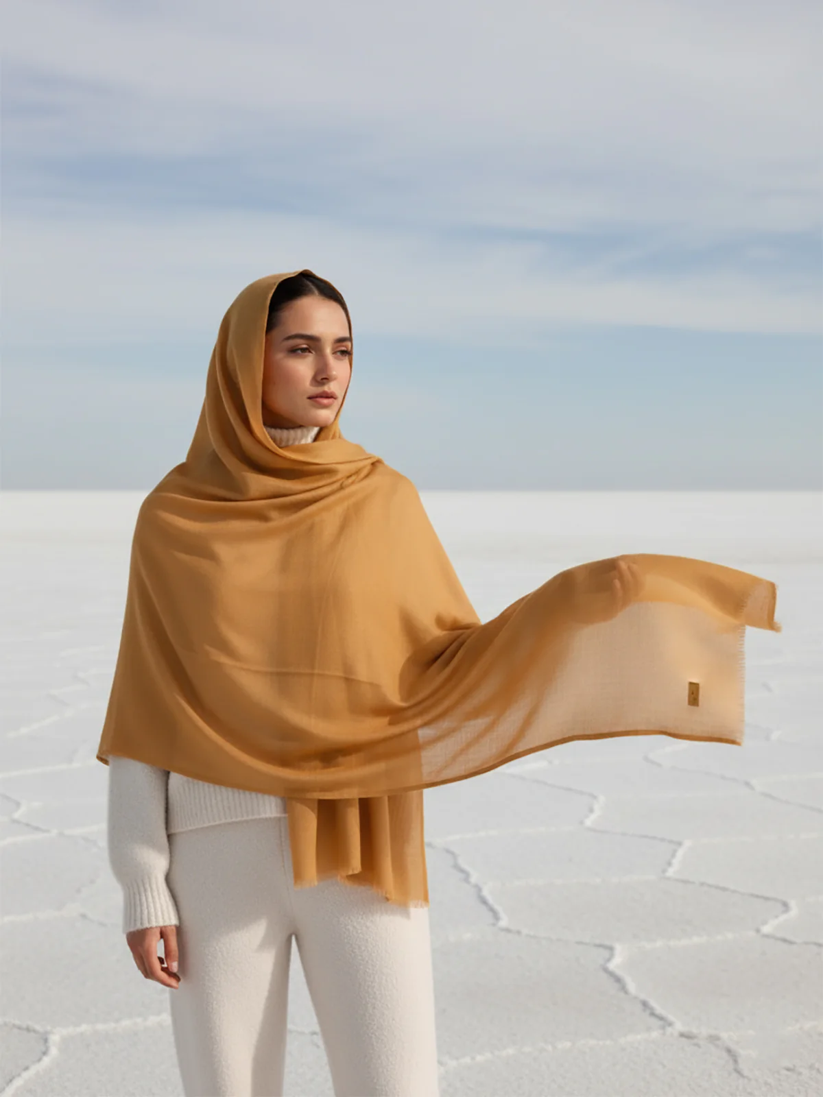 Vicuña Woolen Shawl - Mustard - Image 2
